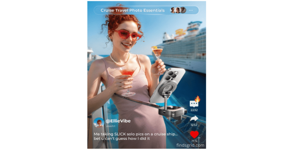 Cruise vacation essentials LISEN phone mount used on a cruise ship