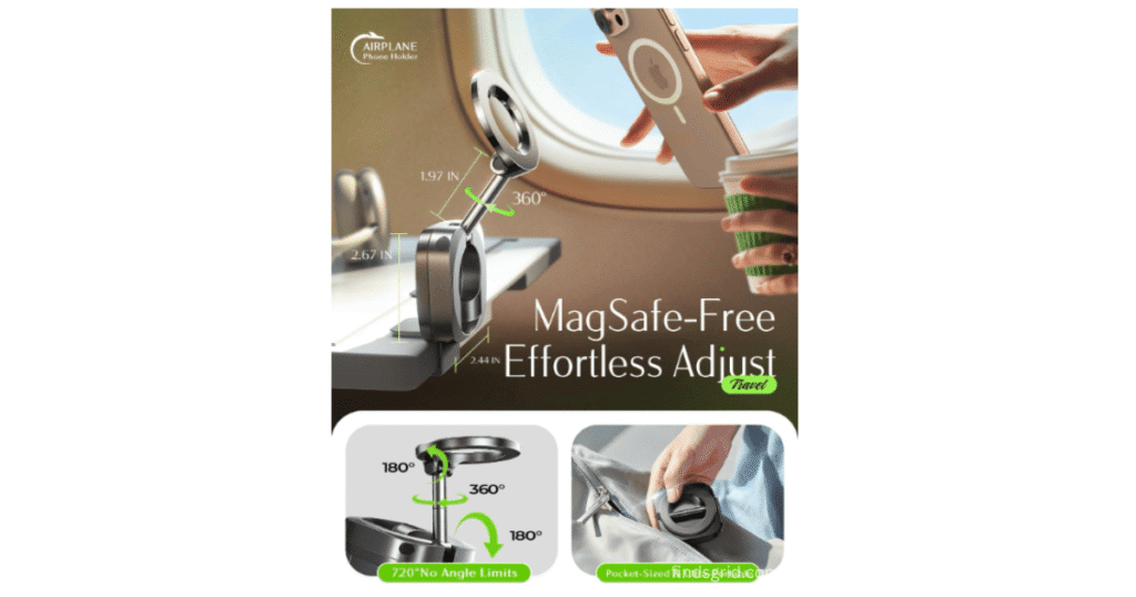 LISEN MagSafe airplane travel stand specifications and dimensions