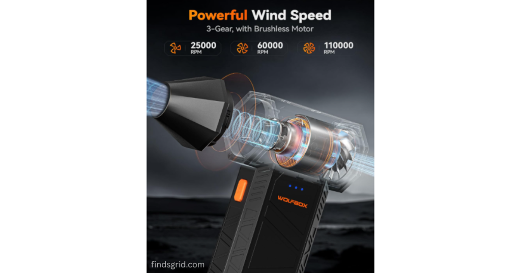 WOLFBOX MegaFlow 50 Best Electric Air Duster for PC
