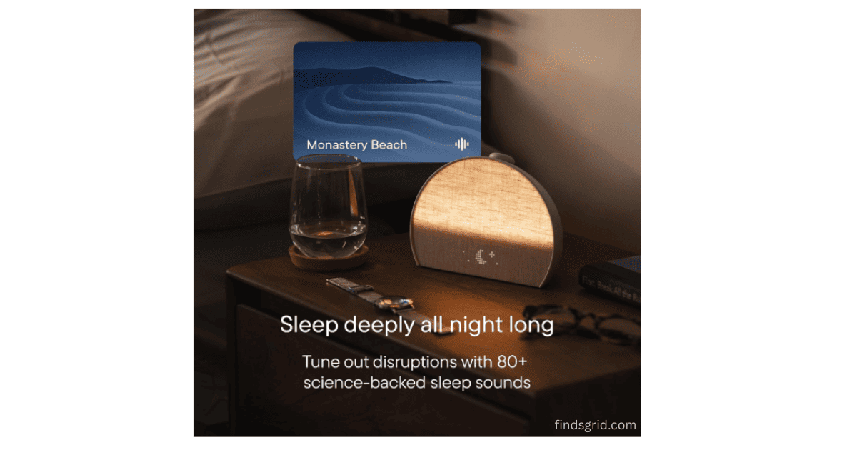 Key features and sound library options of Hatch Restore 3 sleep device