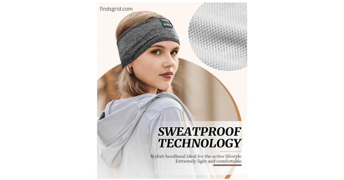 Comfortable headphones for sleeping and running with breathable sweatproof mesh lining