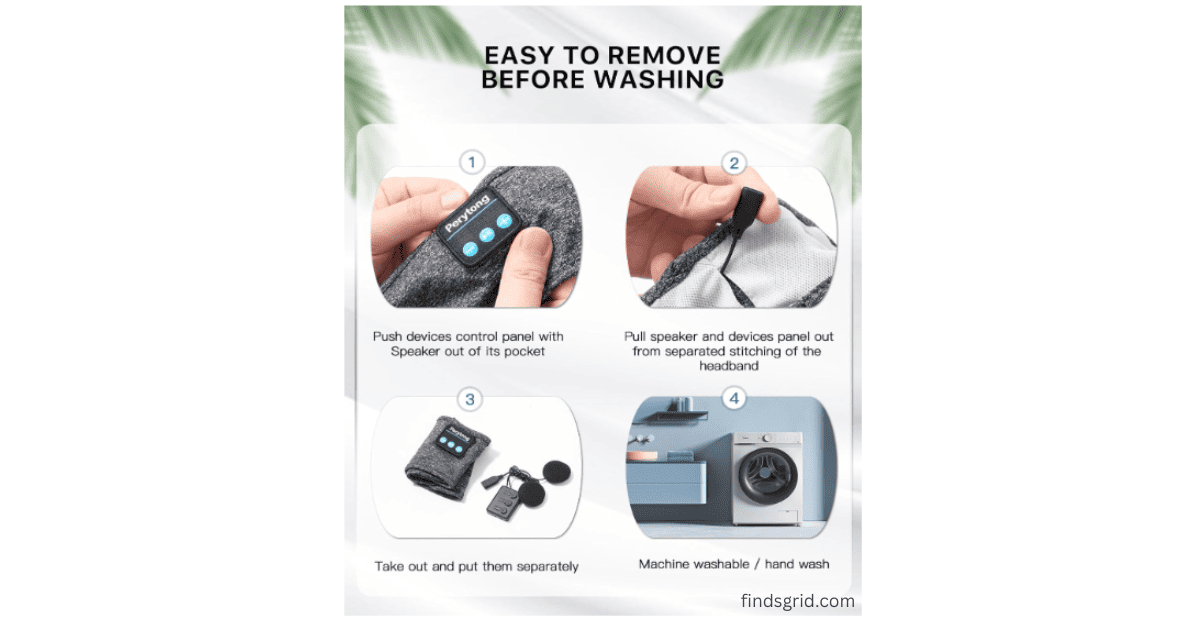 Step-by-step guide to remove the bluetooth control pod before washing the headband