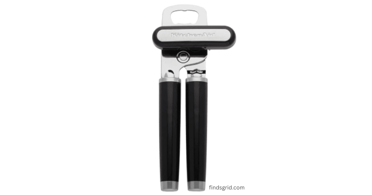 KitchenAid Classic Can Opener Review - Black manual opener on white background