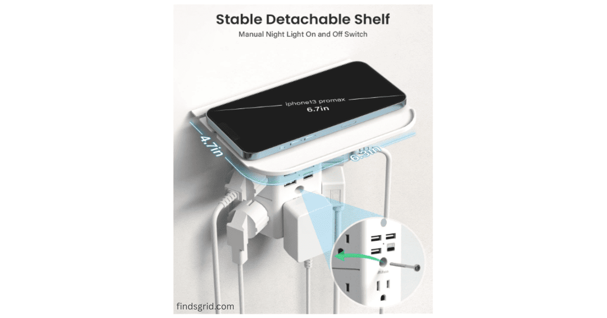Mifaso stable detachable shelf dimensions for charging smartphone