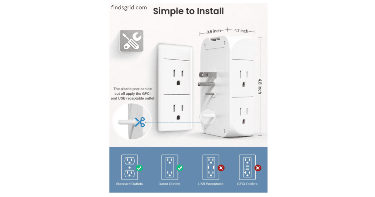 How to install Mifaso outlet extender on standard duplex and decor outlets