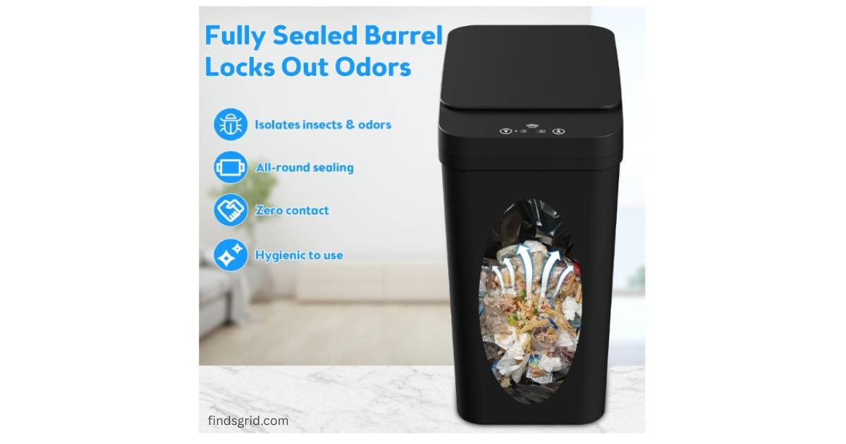 Odor sealing design of KOEYLE touchless bathroom trash can