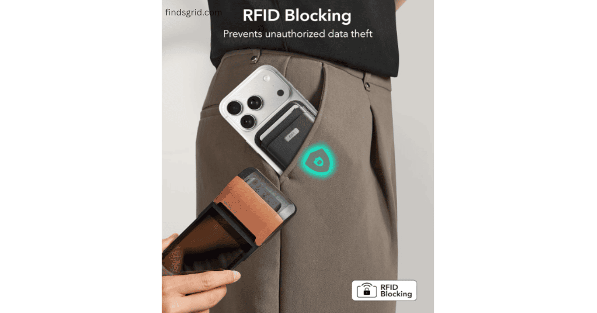 ESR Geo MagSafe Wallet RFID blocking technology preventing unauthorized wireless data theft