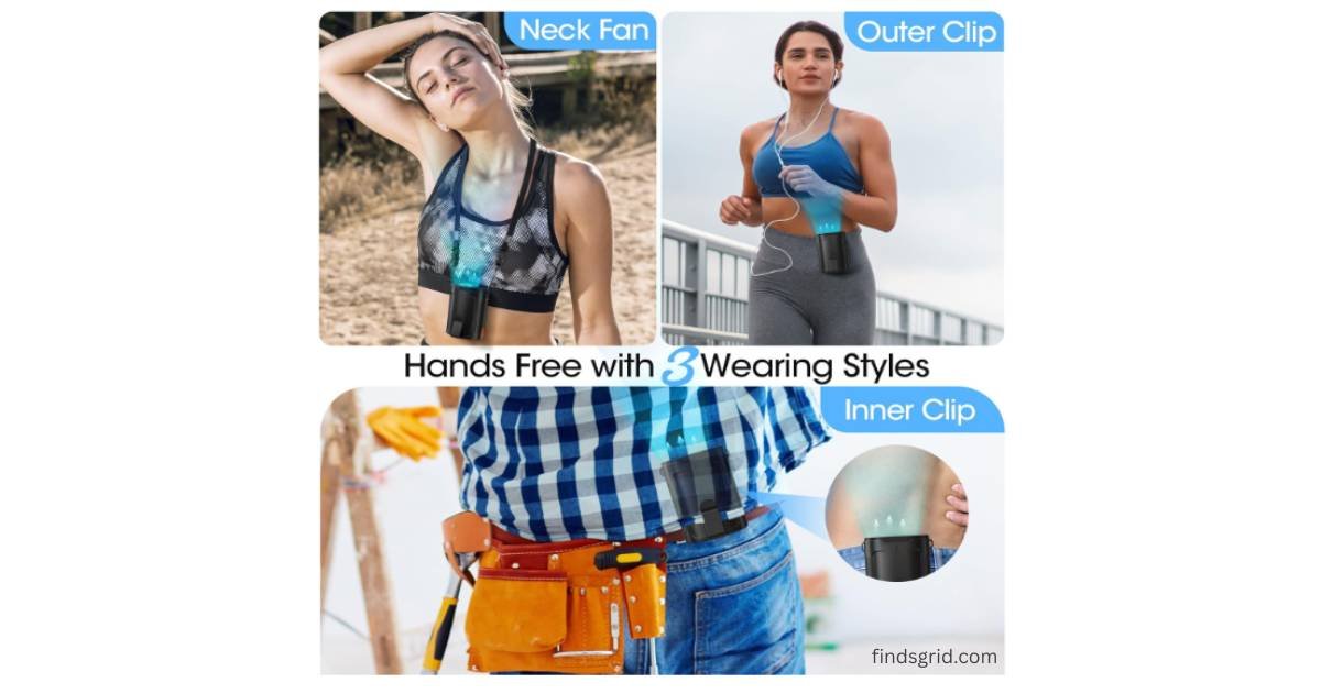 Heelkl Wearable Belt Fan Review - 3 Hands Free Wearing Styles