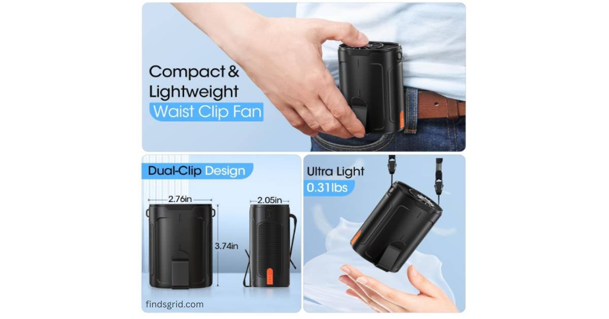Heelkl Wearable Belt Fan Review - Lightweight and Compact Size Dimensions