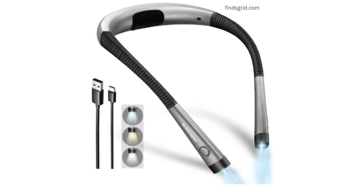 Glocusent Neck Reading Light Review with USB-C cable and color modes
