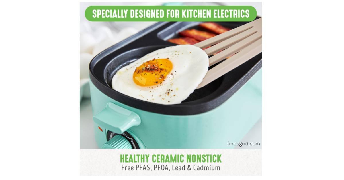 Healthy ceramic nonstick coating on GreenLife breakfast maker