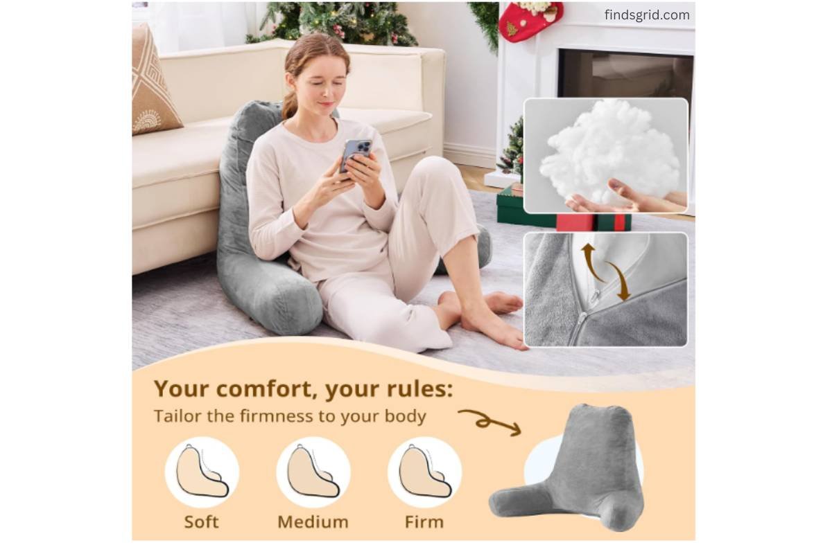 Adjustable filling firmness options soft medium firm SASTTIE reading pillow