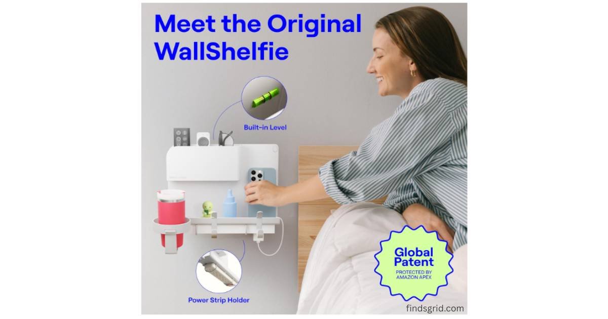 WallShelfie review original floating bedside shelf organizer in dorm room