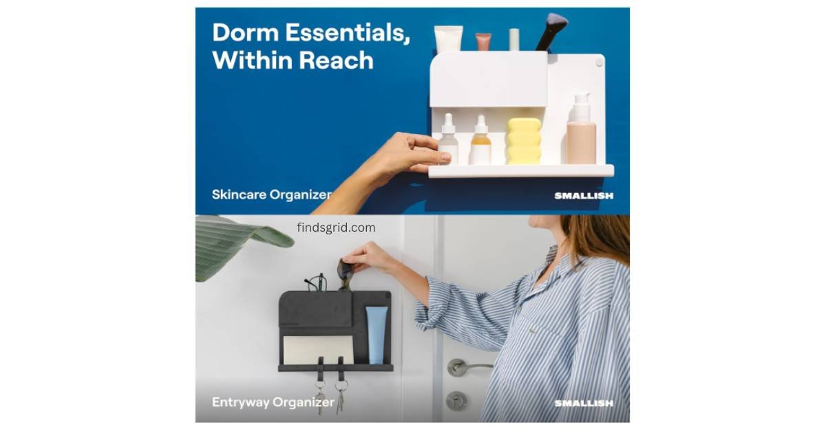 WallShelfie used as skincare organizer and entryway key holder