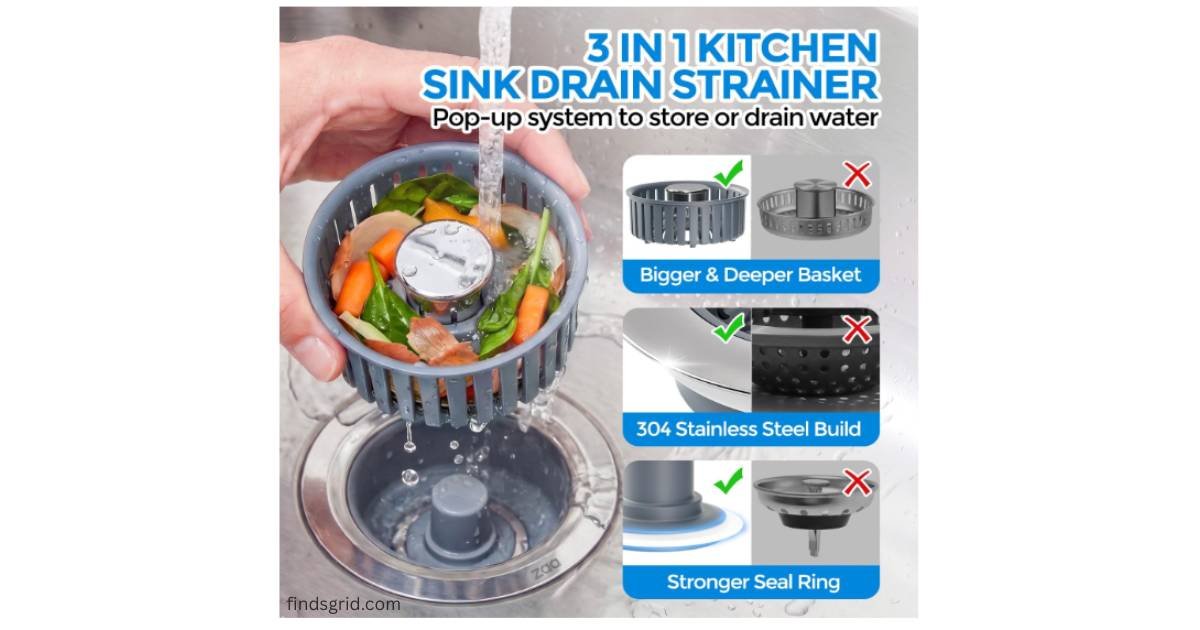 Easy food waste disposal with Zaa pop up sink strainer basket