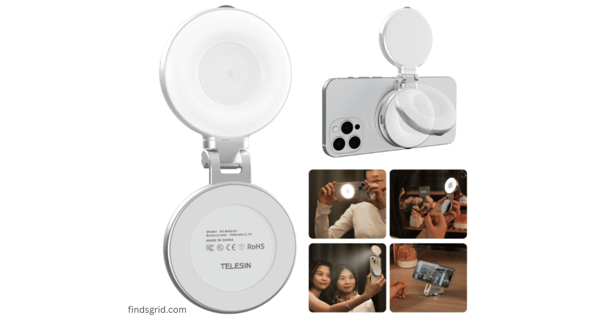TELESIN C03 Magnetic Selfie Light review feature image with smartphone mounting options
