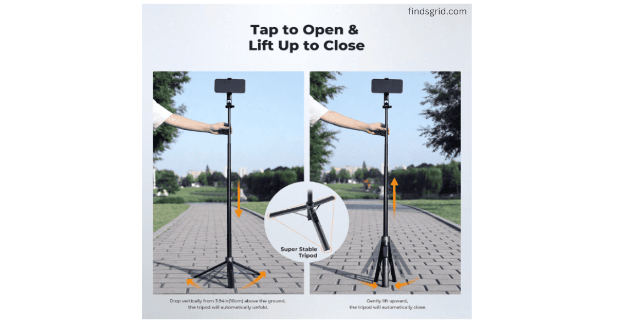 Automatic gravity self unfolding tripod legs of K&F Concept TF08