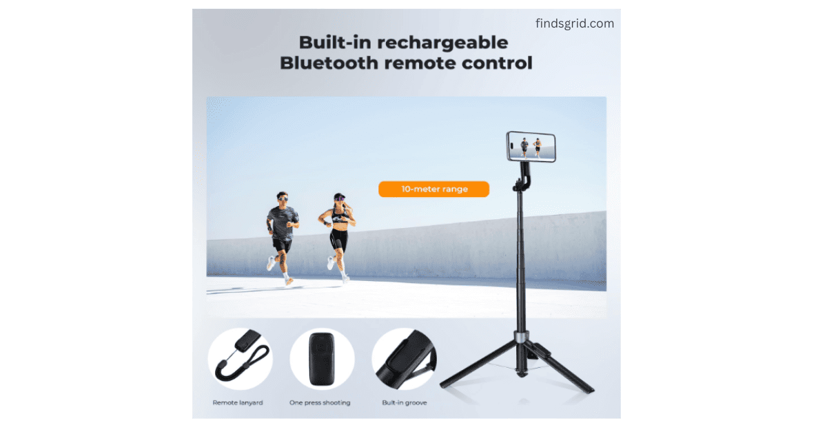 Rechargeable bluetooth remote control with 10m range on K&F Concept TF08