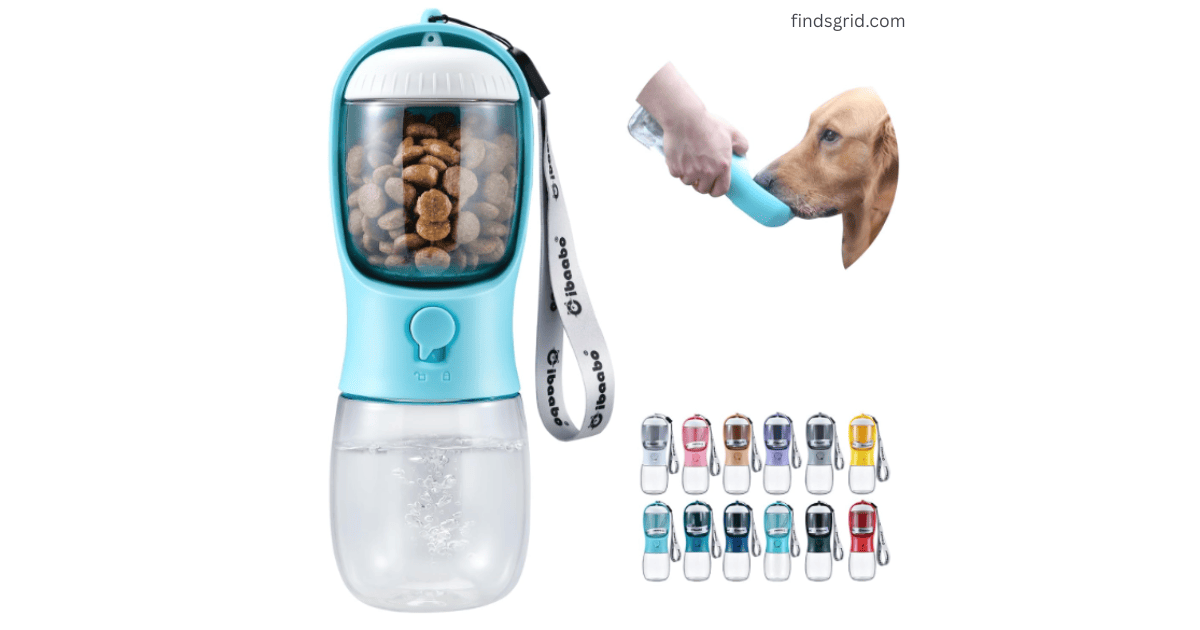 Cibaabo Dog Water Bottle Review - 2 in 1 portable dog water bottle for hiking and travel puppy water bowl dispenser