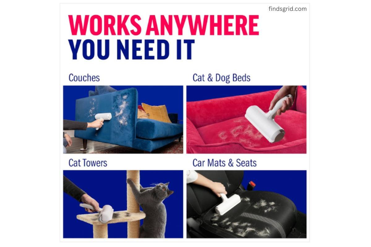 Where to use ChomChom Roller including couches cat beds and car seats