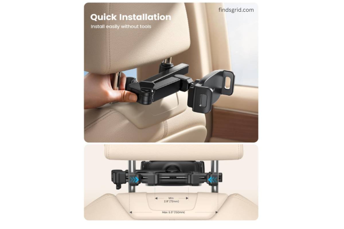 Lamicall Car Headrest Tablet Holder quick installation