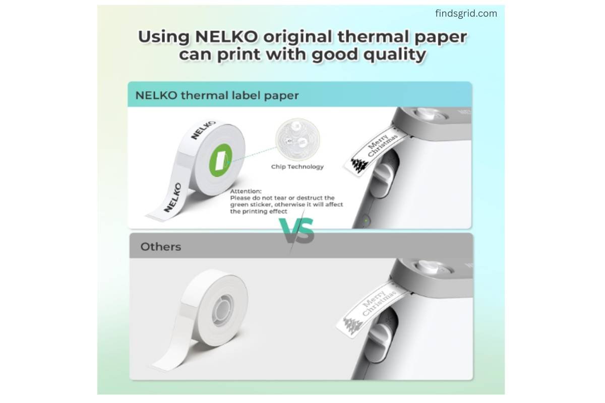 Nelko original thermal label tape roll with green sticker sensor chip