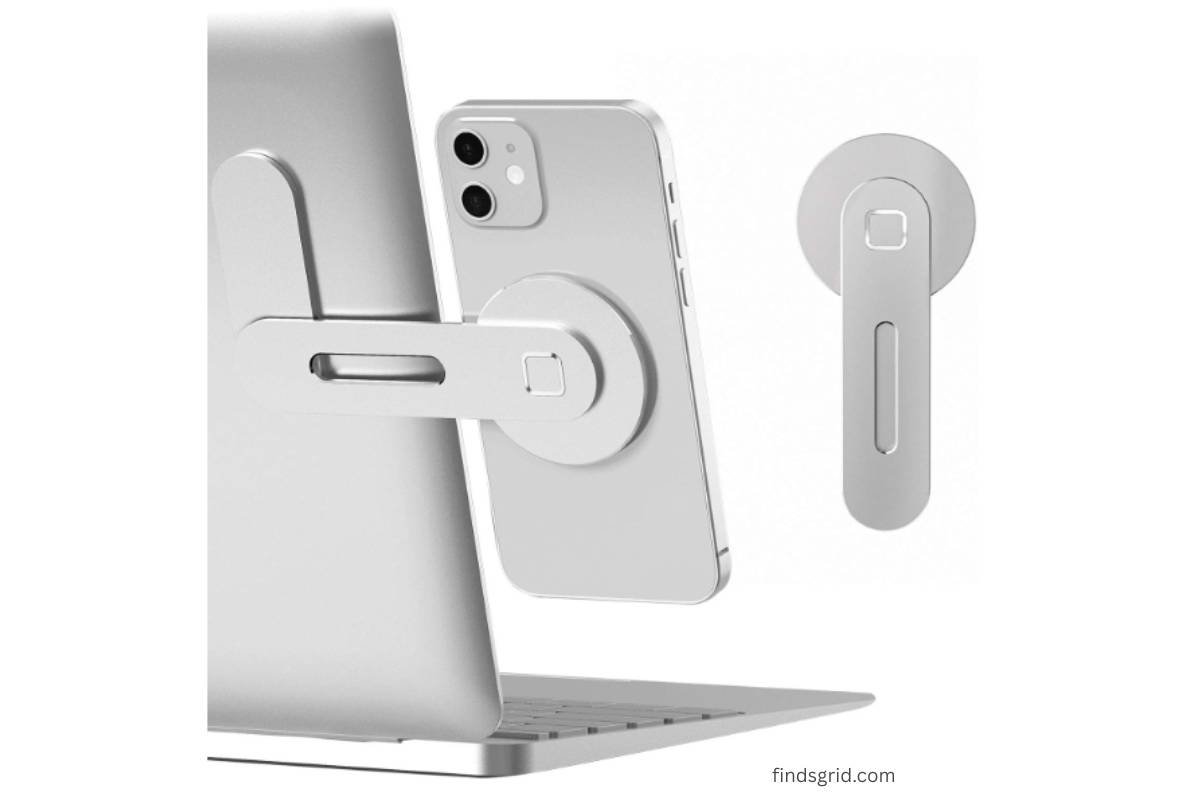 CloudValley Magnetic Laptop Mount Review silver bracket attached to laptop lid