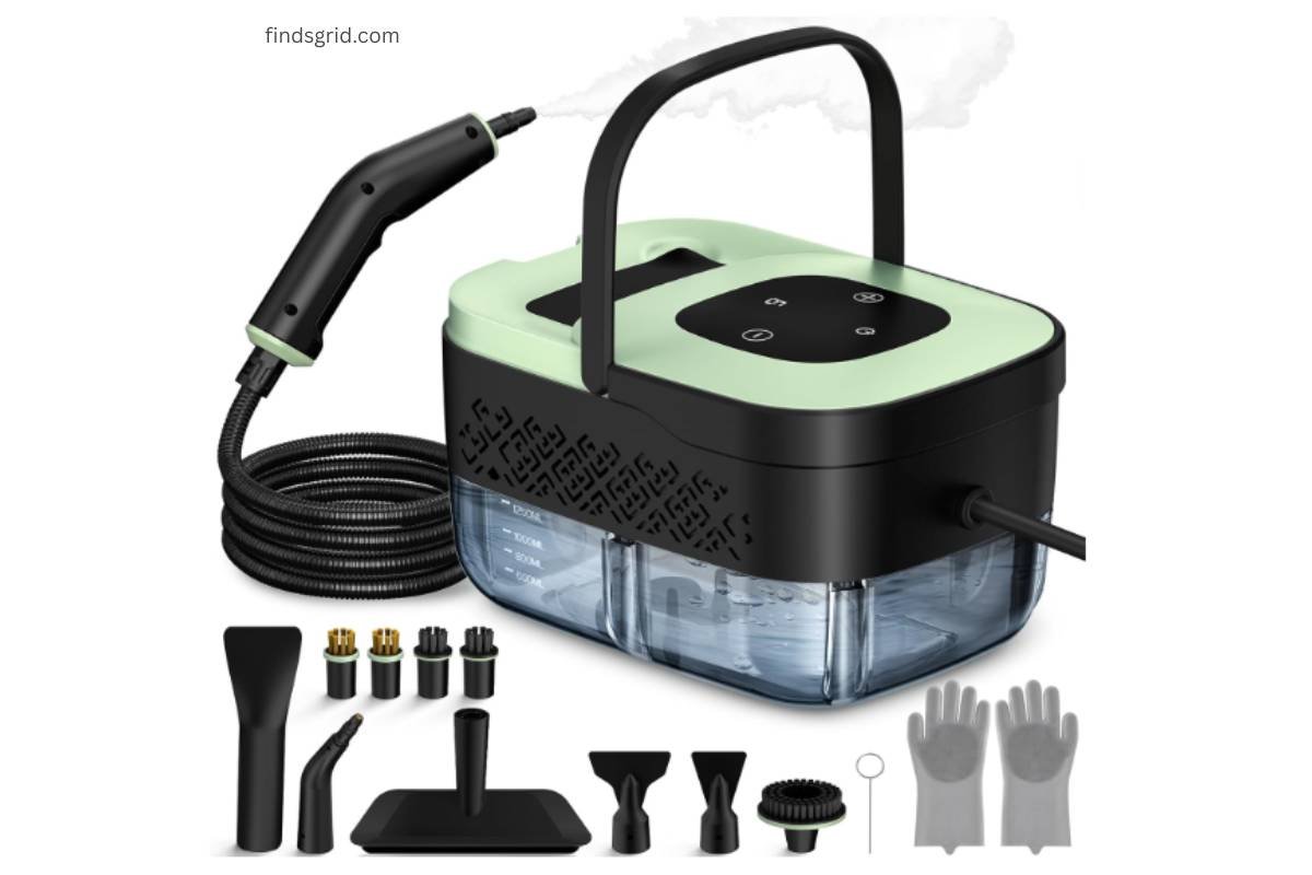 WSRYYCC Portable Steam Cleaner review LEST-C2 main unit with complete 16-piece accessory kit.