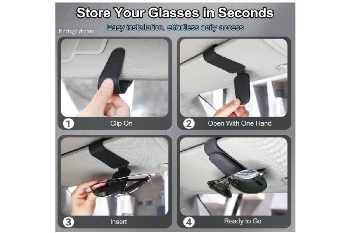 CHOSMOYI Magnetic Leather Sunglass Holder