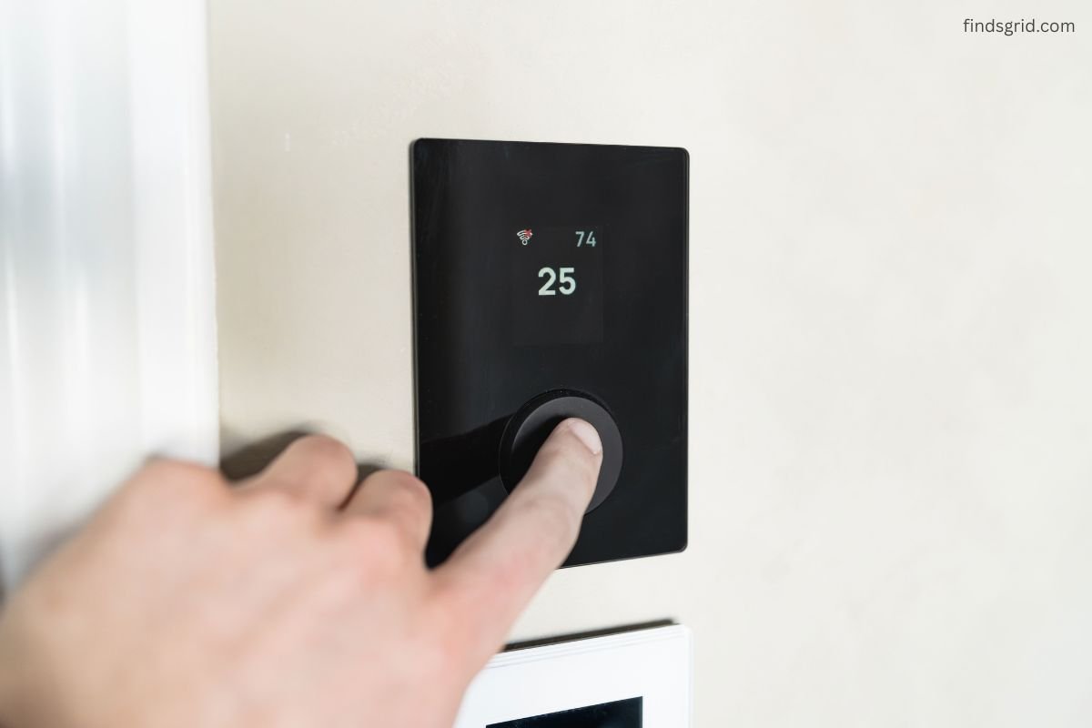 Wall thermostat set to a lower temperature for overnight heating