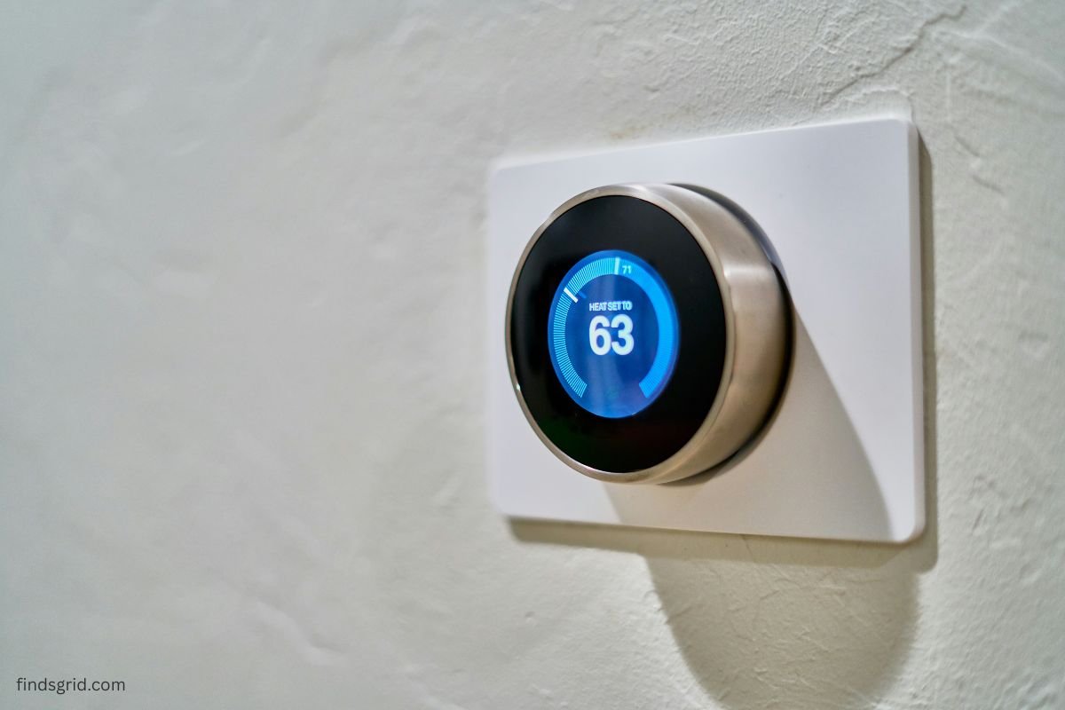 Hand adjusting a wall thermostat to keep the house warm